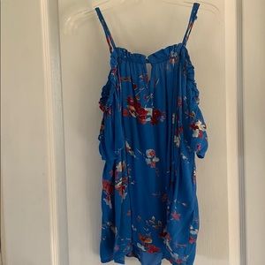 Off-shoulder floral blouse